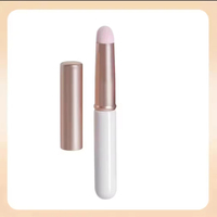 Kuas Bibir Mini Bulu Sintetis Gagang Kayu Tabung Aluminium Aplikator Concealer Dengan Tutup Grosir Partai Besar Logo Custom