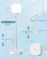 Support de téléphone portable avec lumière vidéo LED et télécommande, équipement de photographie alimenté par batterie pour enregistrement vidéo sur trépied TikTok