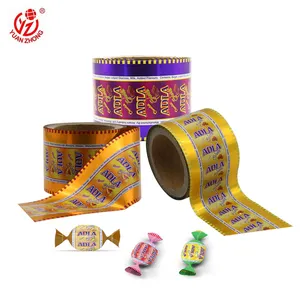 Oem Fabriek Afdrukken Food Grade Candy Wrapper Kleur Verpakking Gelamineerd Automatische Twist Pet Chocolade Verpakking Rolfolie