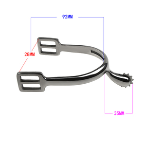 Éperon de cheval en acier inoxydable avec collier à roue, longueur 30 MM, poli à la main, vendu par paire SP6121 - Product Image 4