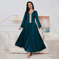 Robe musulmane pour femmes, best-seller, couleur unie, abayas style Dubaï, vêtements islamiques, longue robe musulmane pour femmes