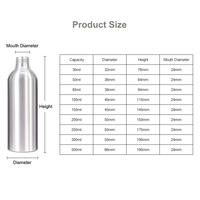 Bouteilles pulvérisatrices vides en aluminium argenté avec logo personnalisé, faible MOQ, 100ml, 200ml, 300ml, pour emballage de liquides cosmétiques et nettoyants