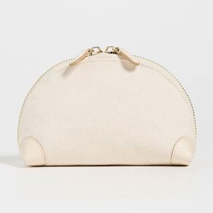 Bolsa de Maquillaje de Viaje Ecológica, Reutilizable, Personalizada, de Lona, con Esquinas Curvas Naturales, Cierre de Cuero Sintético, Impermeable y Plegable - Product Image 1