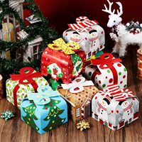 Boîtes cadeaux de Noël avec nœud pour les fêtes, boîtes en papier pour friandises de Noël, fournitures pour fêtes scolaires et en classe