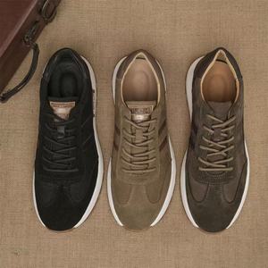 Chaussures de course rétro pour hommes, baskets décontractées à lacets, respirantes, antidérapantes, chaussures de marche en plein air, tige en Faux daim, printemps, été, hiver - Product Image 2