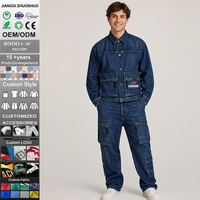 Veste en jean personnalisée avec logo, manches boutonnées, haute qualité, style streetwear tendance, veste en jean pour homme, style délavé
