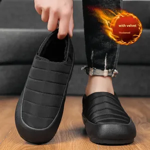Pantuflas de Invierno 2025 para Hombre, Nuevo Estilo, Forradas de Felpa, Gruesas, Cálidas, Punta Redonda, Color Sólido, Impermeables, de Doble Capa, para Exteriores - Product Image 3