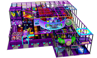 Structures d'escalade pour enfants, jeux de terrain de jeu intérieur, labyrinthe multi-niveaux, équipement de terrain de jeu intérieur avec toboggans