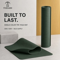 Tapete de Yoga TPE de un Solo Color con Logotipo Personalizado Yugaland, Tapete Antideslizante para Ejercicios de Pilates, Distribuidor Mayorista de Fábrica
