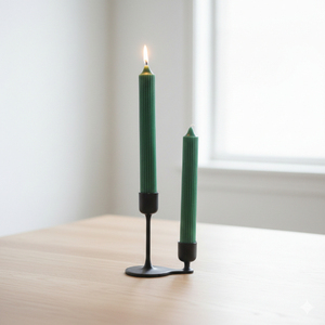 Elegant Ribbed Taper <b>Candles</b> with Modern Design <b>Scented</b> Wax for Holiday Diwali Easter Bars Refined and Stylish Look - Product Image 3