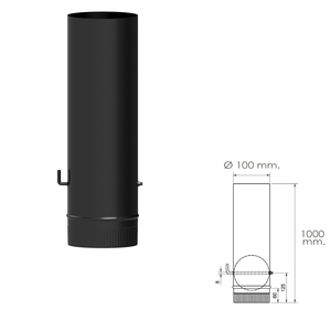 Tubo per Stufa in Acciaio Vetrificato Nero, Diametro 100 mm, con Chiave - Product Image 2
