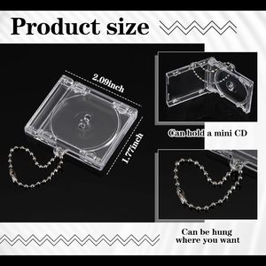ออกแบบโลโก้ตามสั่ง กล่องใส่แผ่นซีดีอะคริลิคใส ไม่มีลาย พร้อมช่องใส่ NFC ขนาดเล็ก มินิ ซีดี พวงกุญแจ - Product Image 6