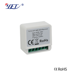 YET478WTR 90-240V Ricevitore Wi-Fi a <span class=keywords><strong>2</strong></span> Canali con App Tuya, Ricevitore RF433, Interruttore Remoto Intelligente per Controllo Porte - Product Image 1