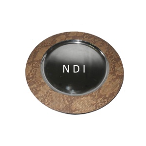 Assiette de service ronde de qualité supérieure avec bordure en perles de cristal, assiette de service en acier inoxydable pour la restauration hôtelière - Product Image 3