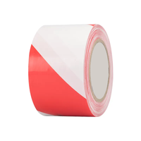 Ruban d'avertissement PE blanc rouge de danger Bande de danger Bande de barrière personnalisée rayée Non adhésive