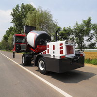 Camion malaxeur à béton autochargeur 4x4 de 2,6 m³, malaxeur mobile, malaxeur à béton portable avec pelle de chargement pour travaux en verger