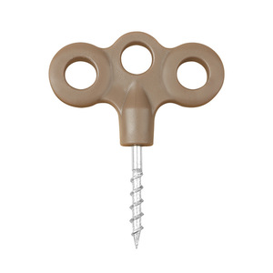 Estaca de Plástico Marrón de 3 Orificios para Tienda de Campaña, Tornillo Espiral, Clavo de Fijación de Cuerda a Prueba de Viento para Exteriores - Product Image 1