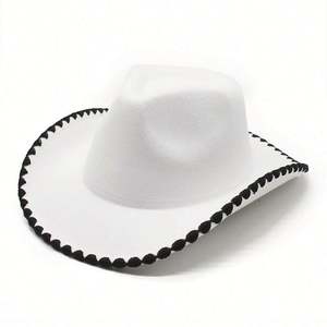 Sombrero de Vaquero de Nuevo Diseño 2024 con Borde de Hilo en Color Contrastante para Viajes, Pesca, Ocio al Aire Libre - Product Image 2