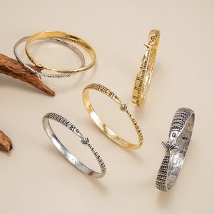 Juego de 6 Pulseras Apilables de Metal con Diseño de Peces Vintage para Mujer, Brazaletes Retro para Uso Diario, Accesorios de Joyería, Regalos - Product Image 4