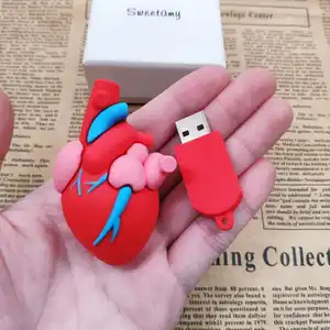 Usb Drive 32gb Price Medical Model Heart Shape PVC Heart Shaped Usb Flash Drive Logo 32GB