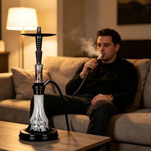 Moderno Set de Hookah Portátil de Acero Inoxidable con Acabado Espejo y Función de Humo Suave - Product Image 4