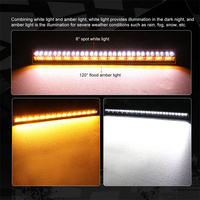 Barre lumineuse LED ambre la plus brillante de 30 pouces, barre lumineuse LED pour toit, installation de barre lumineuse LED 4x4, barre lumineuse LED blanche et ambre