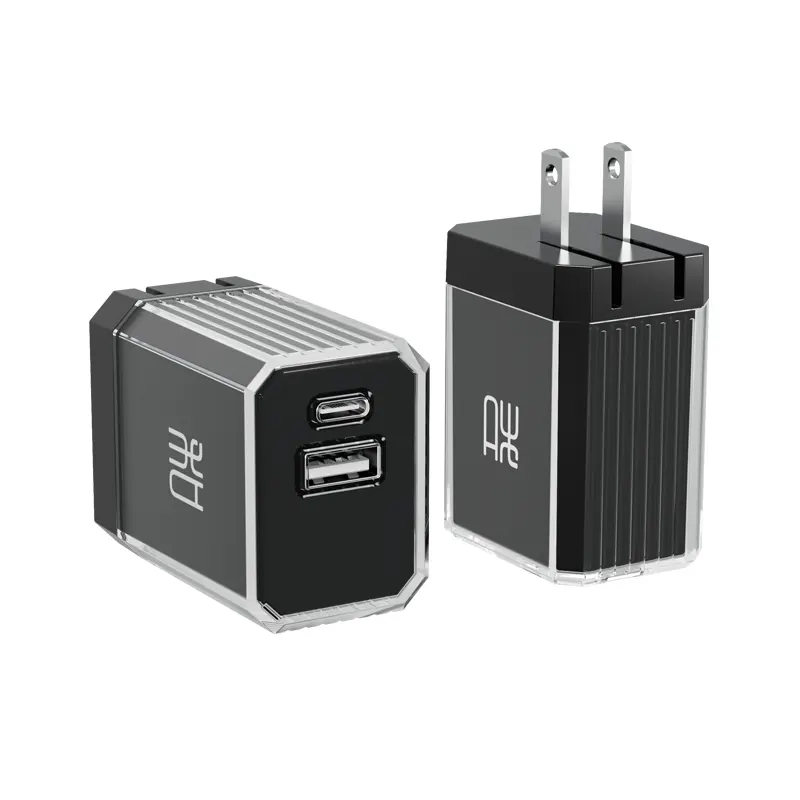 미니 Gan 휴대용 USB 유형 C 충전기 여행 QC3.0 노트북 휴대 전화 듀얼 USB 유형 c 미국 EU PD 45W Gan 벽 충전기