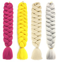 Extension de Cheveux Synthétiques Ultra Tressés de 165g, 41 Pouces/82 Pouces, Fibre Ignifuge, Tresses Pré-Étirées à Régler à l'Eau Chaude