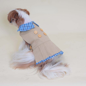 Robe sans manches classique en coton respirant avec col pour chien, manteau chaud et confortable pour petits chiens et chats - Product Image 4