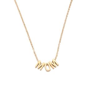 Nouveauté 2024 Vente en gros Collier Maman en Acier Inoxydable Plaqué Or 18K Anti-ternissement Polissage Haute Brillance PVD Style Chaînes Tendance - Product Image 1