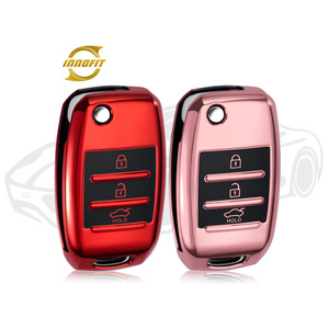 Innofit KIE1 Coque de clé de voiture à distance en TPU souple et créative pour <span class=keywords><strong>Kia</strong></span> K3 K5 Rio 3 <span class=keywords><strong>Ceed</strong></span> Cerato Sportage Optima Bonne - Product Image 1
