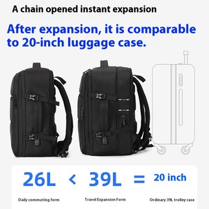 20-Inch Expanded Waterproof Business Travel <b>Backpack</b> for Men Large Capacity Multi-Functional Polyester Bag Made Oxford - Product Image 3