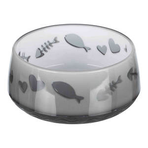 Mangeoire pour chat en plastique 0,3 L 12 cm avec motif poisson et cœur pour animaux de compagnie - Product Image 1
