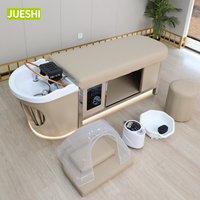 JUESHI-Lit de massage japonais avec cadre en acier pour salon de beauté, vasque en acrylique pour le lavage des cheveux