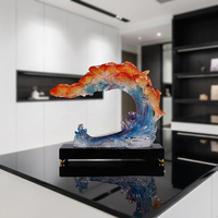 SE7ART Décoration d'intérieur en résine transparente peinte à la main, motif poisson Koi, pour table – Cadeau de haute qualité pour anniversaire et baptême