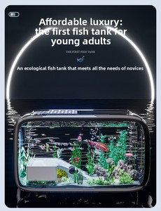 Acquario Personalizzabile con Vista Panoramica, Piccolo Habitat per Pesci, Tartarughe e Animali Acquatici, Decorazione e Esposizione per la Casa - Product Image 6