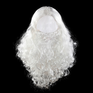 Chapeau <span class=keywords><strong>de</strong></span> Noël pour costume avec perruque et <span class=keywords><strong>barbe</strong></span> blanches, en soie domestique, fabriqué à Zhejiang, exclusivement pour l'exportation transfrontalière Europe-Amérique - Product Image 1