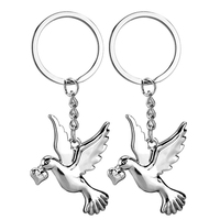 Porte-clés en métal en forme de colombe de la paix, harmonie mondiale, élégant porte-clés colombes de la paix