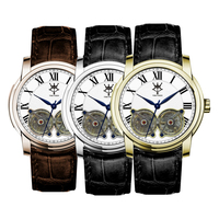 Time Token Business Mechanische Uhr Automatische chinesische Tourbillon Uhrwerk Herren Echt leder Armbanduhren