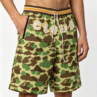 Shorts de sport pour hommes à séchage rapide et respirants, pour l'entraînement et la course, avec taille élastique et motif tissé, shorts tendance