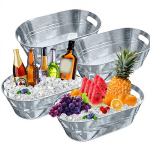 ถังน้ำแข็งสแตนเลสขนาด 4 แกลลอน 4 ชิ้น ทนสนิม สำหรับงานปาร์ตี้และอุปกรณ์บาร์ค็อกเทล - Product Image 1