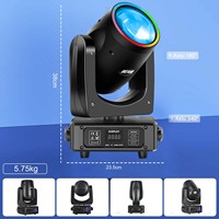 2 Stück 200W LED Gobo Beam Moving Head Bühnenlicht mit Flightcase, 15 Muster und Regenbogeneffekt für DJ-Party-Show Disco-Beleuchtung