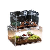 Boîte d'élevage rectangulaire transparente en acrylique personnalisable pour l'élevage de crabes ermites, de geckos et de reptiles – Kit d'assemblage
