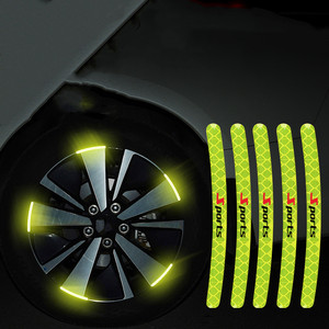 Pegatinas reflectantes para buje de rueda, tiras reflectoras, pegatinas de llanta, protector de seguridad para evitar arañazos, logotipo de coche, 20 Uds. - Product Image 1
