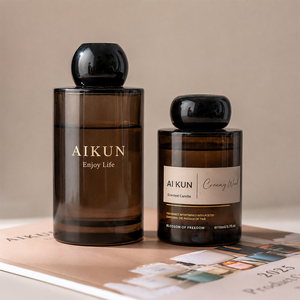 Aikun Custom 200ml Round Empty Luxury <b>Diffuser</b> Bottle Boxes Packaging Fire-free <b>Reed</b> <b>Diffuser</b> with Box and Label <b>for</b> Room - Product Image 4