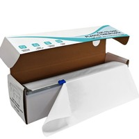 Rouleau de nappe jetable en PEVA blanc avec boîte de découpe, nappe sur mesure pour fêtes, mariages, traiteurs, imperméable