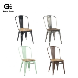 Metallo industriale <span class=keywords><strong>sedia</strong></span> da pranzo di nuovo disegno bistro <span class=keywords><strong>sedia</strong></span> formato <span class=keywords><strong>standard</strong></span> colorato seduta in legno <span class=keywords><strong>sedia</strong></span> impilabile - Product Image 1