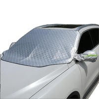 Pare-soleil de pare-brise avant argenté, isolation thermique, protection UV, protection de vitres de véhicule avec housses de rétroviseurs pour les trajets quotidiens et le rangement