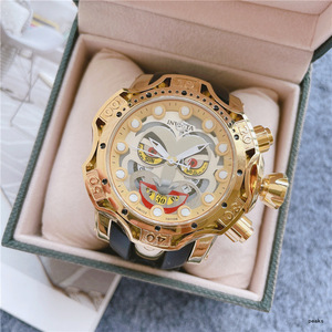 Montre Sport Quartz de Luxe en Alliage avec Cadran en Verre, Design Squelette, Aiguilles Chronographe Vertes et Violettes, Style Tendance - Product Image 3