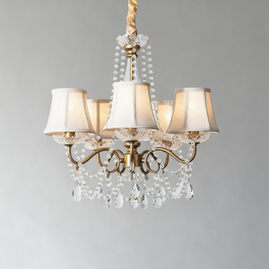 Lampada a Sospensione per Camera da Letto Stile Americano Moderno Retrò Creativo <span class=keywords><strong>Paralume</strong></span> per Casa Illuminazione LED Sospesa Finitura <span class=keywords><strong>Oro</strong></span> Lussuosa per Soggiorno - Product Image 2